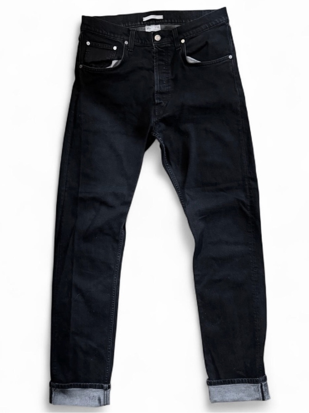 HELMUT LANG button fly cuffed jeans